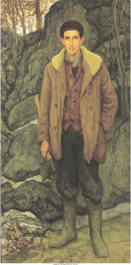 The Woodsman (William Compton), vintage artwork by Francis Luis Mora, 12x8" (A4) Poster