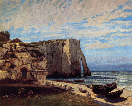 The Cliff at Etretat after the Storm, vintage artwork by Gustave Courbet, A3 (16x12") Poster Print
