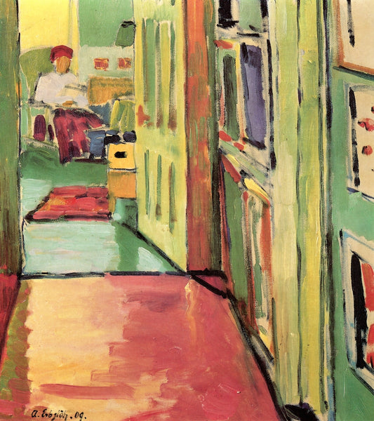 A View into the Studio, vintage artwork by Adolf Erbslöh, 12x8" (A4) Poster