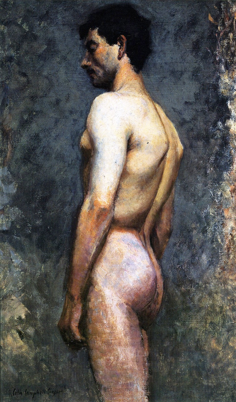 Nude Male Study, vintage artwork by Colin Campbell Cooper, 12x8" (A4) Poster
