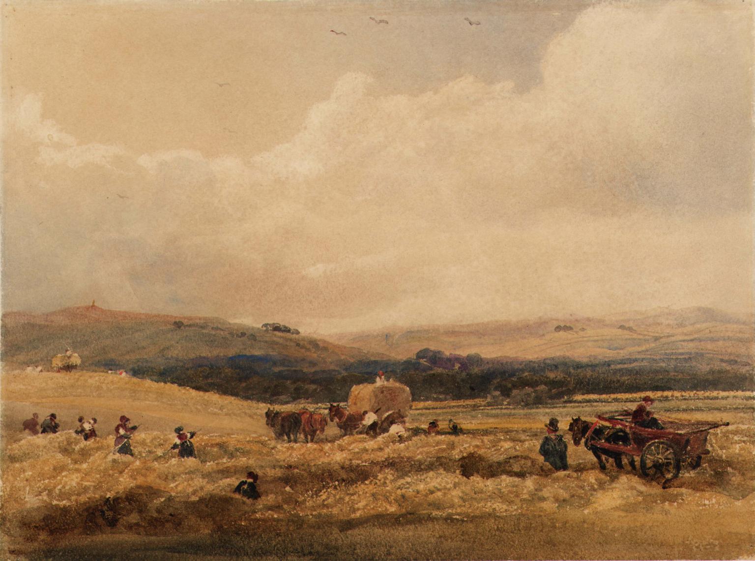 A Hayfield in Yorkshire, vintage artwork by Peter de Wint, 12x8" (A4) Poster