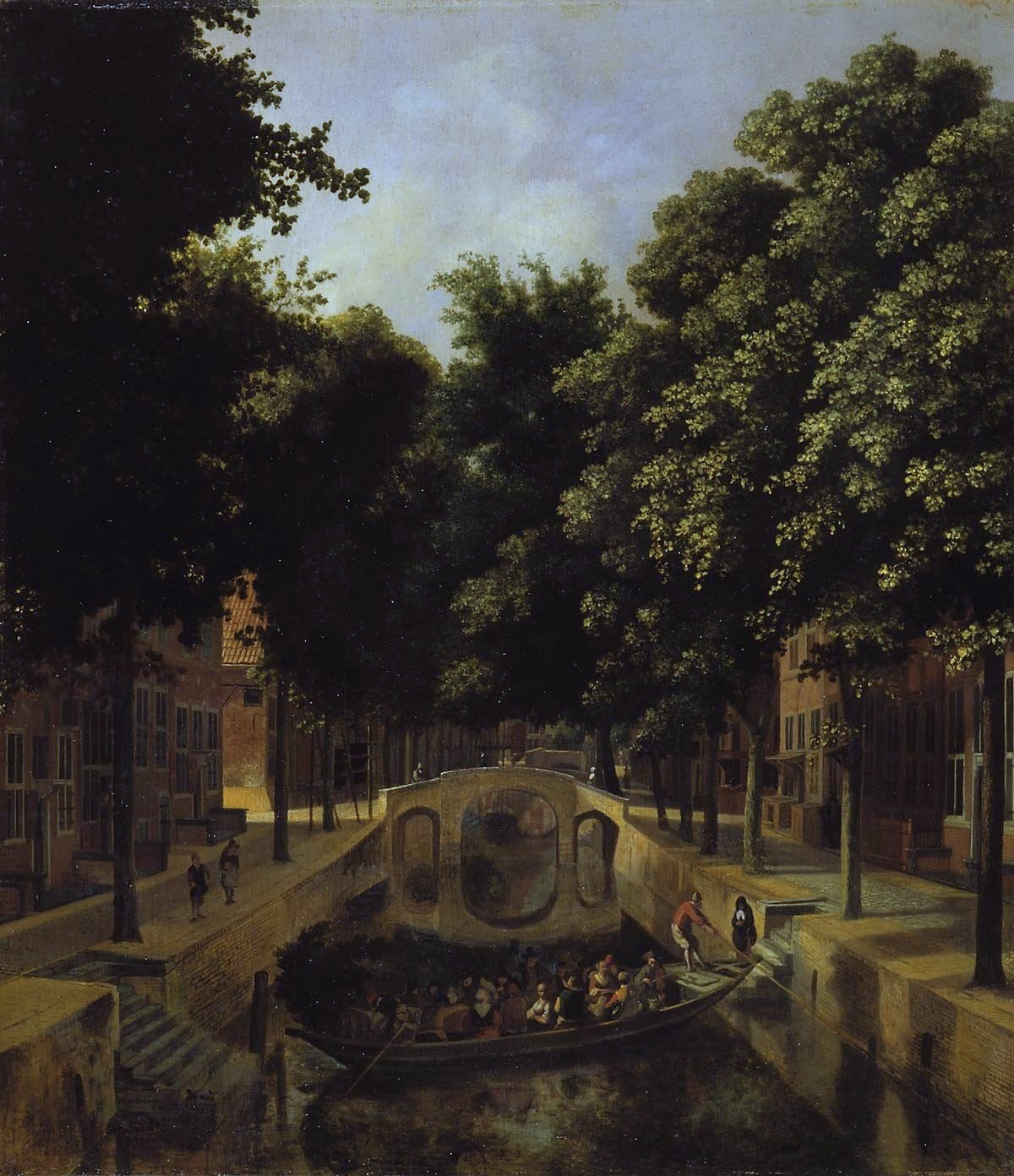 The Oude Gracht in Haarlem, vintage artwork by Job Adriaensz. Berckheyde, 12x8" (A4) Poster