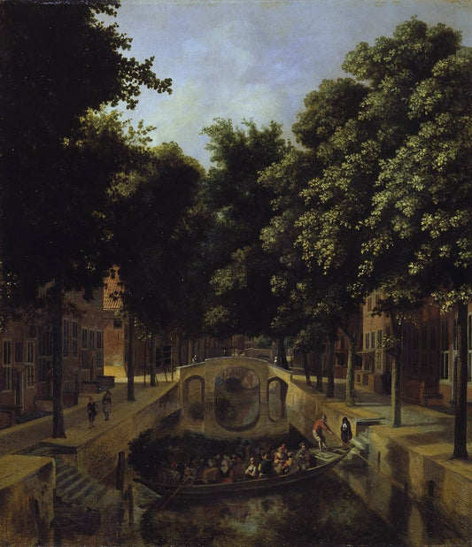 The Oude Gracht in Haarlem, vintage artwork by Job Adriaensz. Berckheyde, 12x8" (A4) Poster