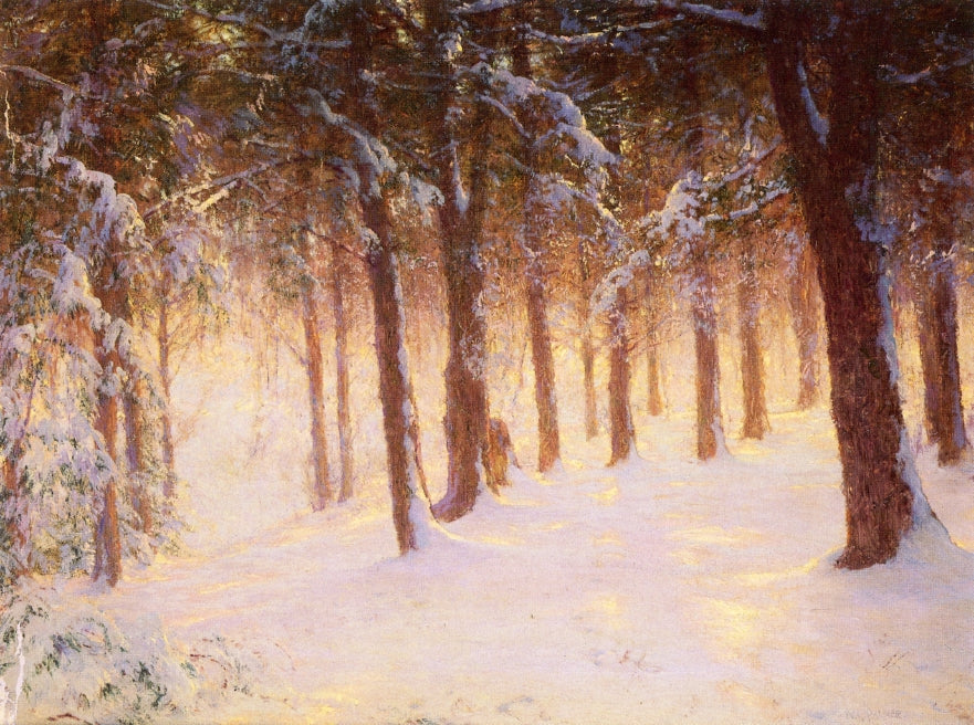 Jewelled Pines, vintage artwork by Walter Launt Palmer, 12x8" (A4) Poster