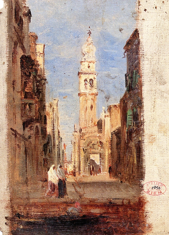Venise, vue de la Piazzetta, vintage artwork by Felix-Francois-Georges-Philbert Ziem, 12x8" (A4) Poster