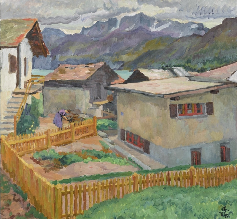 Capolago mit Blick auf den Corvatch by Giovanni Giacometti,A3(16x12")Poster