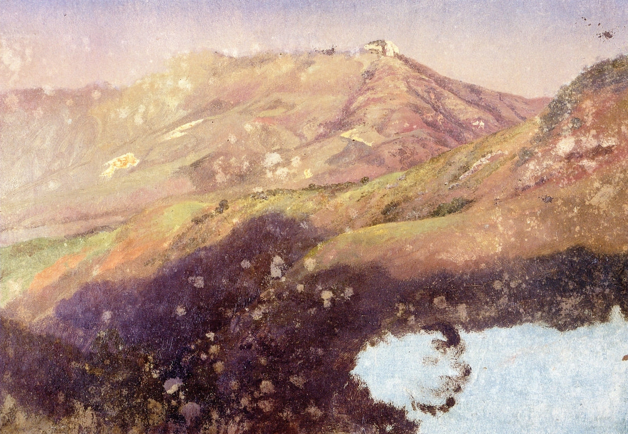 Paisaje con montañas, vintage artwork by Jose María Velasco, 12x8" (A4) Poster