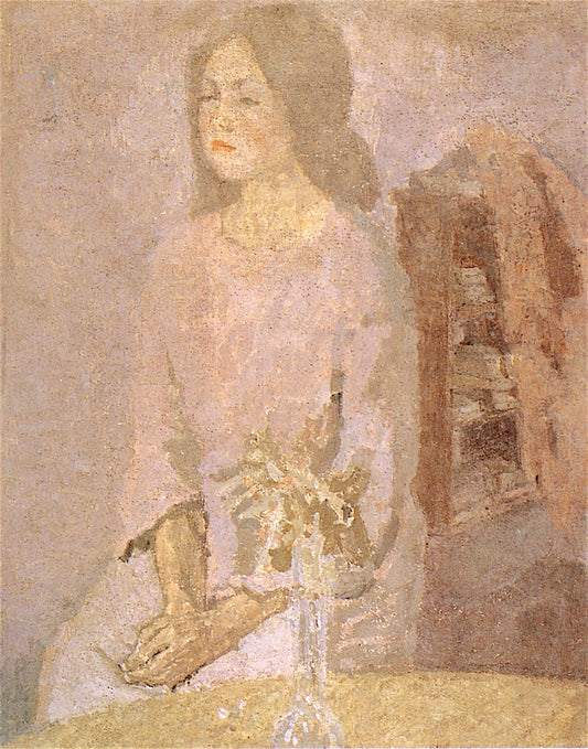 Girl in Rose, vintage artwork by Gwen John, 12x8" (A4) Poster