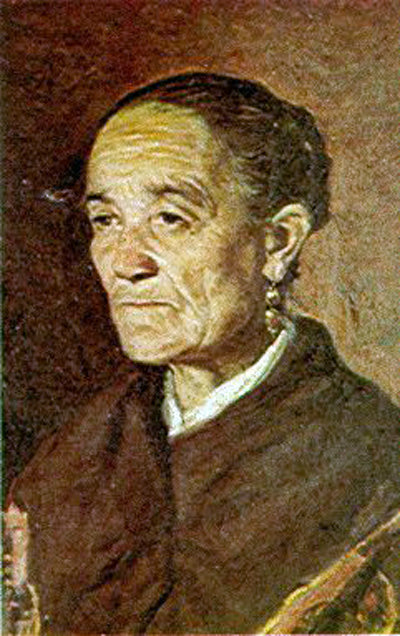 Retrato de Mujer, vintage artwork by Gabriel Puig Roda, 12x8" (A4) Poster