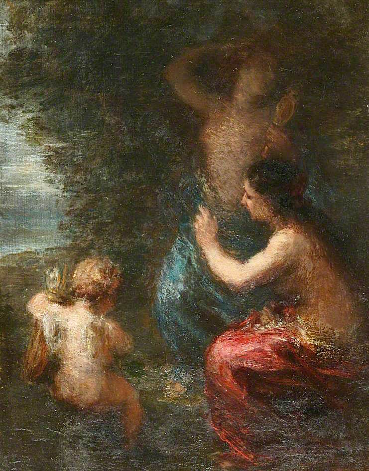 Cupid and Venus, vintage artwork by Henri Fantin-Latour, 12x8" (A4) Poster