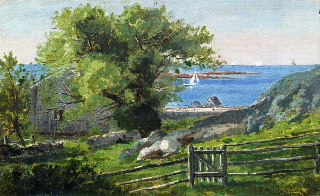Old Willow at Cohasset, Ma., 1880, vintage artwork by Frank Henry Shapleigh, 12x8" (A4) Poster