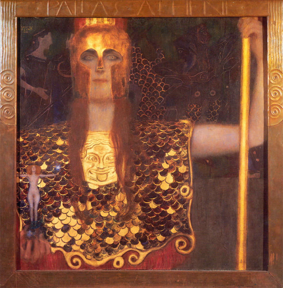 Minerva, vintage artwork by Gustav Klimt, 12x8" (A4) Poster