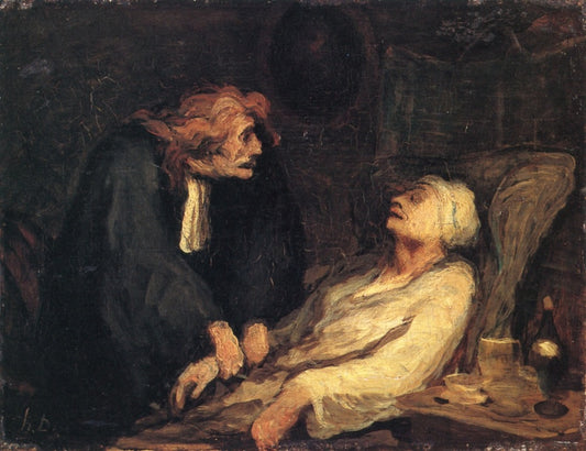 The Hypochondriac, vintage artwork by Honore Daumier, A3 (16x12") Poster Print