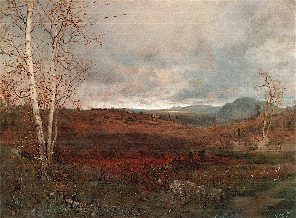 Grey Day in Hill Country, vintage artwork by Jervis McEntee, 12x8" (A4) Poster