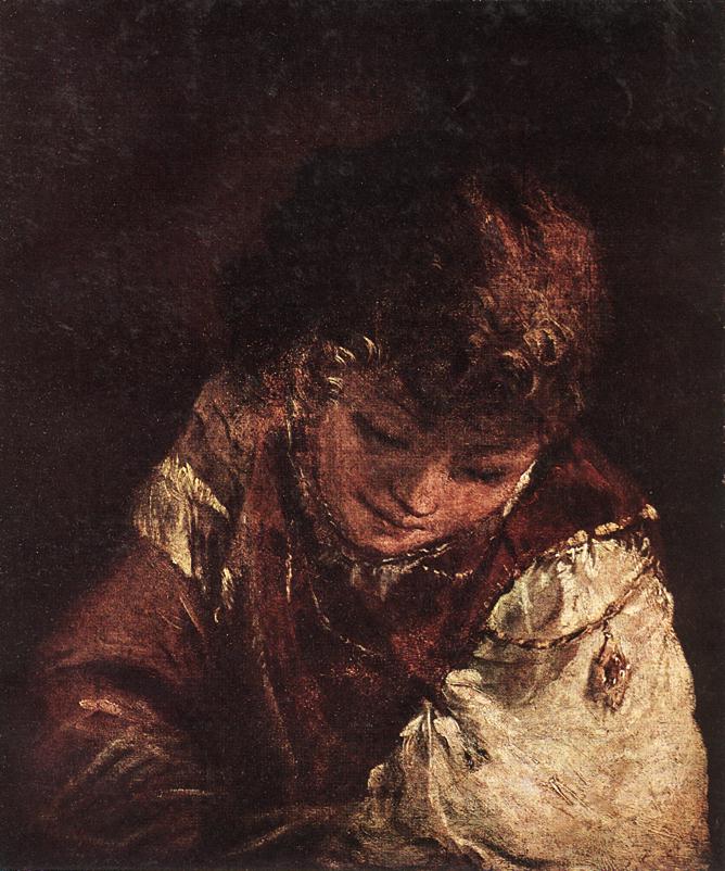 Portrait of a boy, vintage artwork by Aert de Gelder, 12x8" (A4) Poster