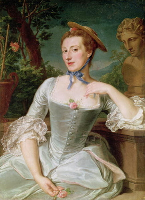 Jeanne Antoinette Poisson, Marquise de Pompadour, vintage artwork by François-Hubert Drouais, 12x8" (A4) Poster
