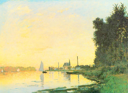 Argenteuil, Late Afternoon, vintage artwork by Claude Monet, 12x8" (A4) Poster