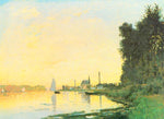 Argenteuil, Late Afternoon, vintage artwork by Claude Monet, 12x8" (A4) Poster