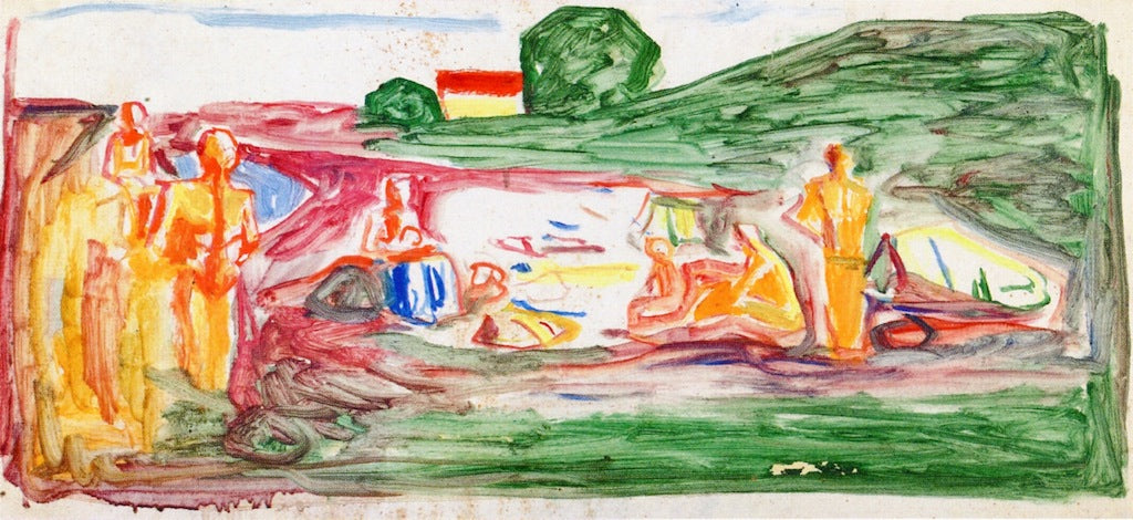 Bathers on the Beach by Edvard Munch,A3(16x12")Poster
