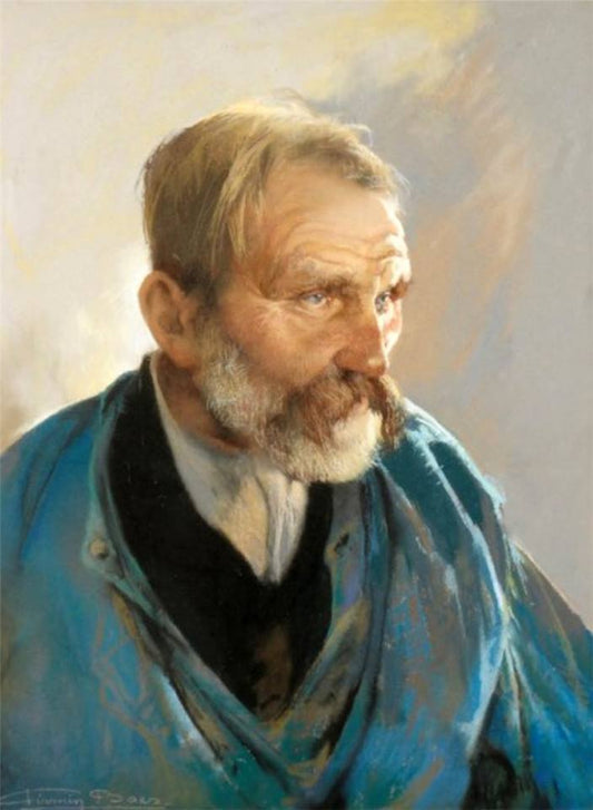 Old Peasant by Firmin Baes,16x12(A3) Poster