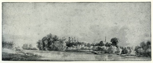 Kasteel Spijk in Spijk, vintage artwork by Roelant Roghman, 12x8" (A4) Poster