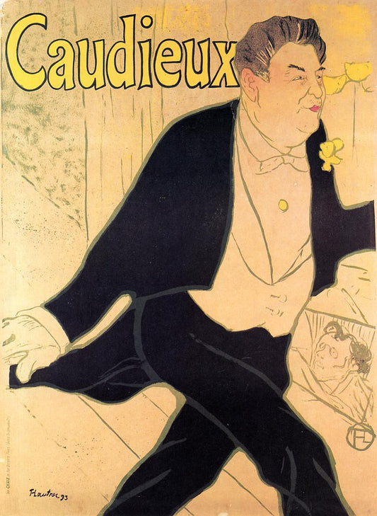 Caudieux, vintage artwork by Henri de Toulouse-Lautrec, 12x8" (A4) Poster