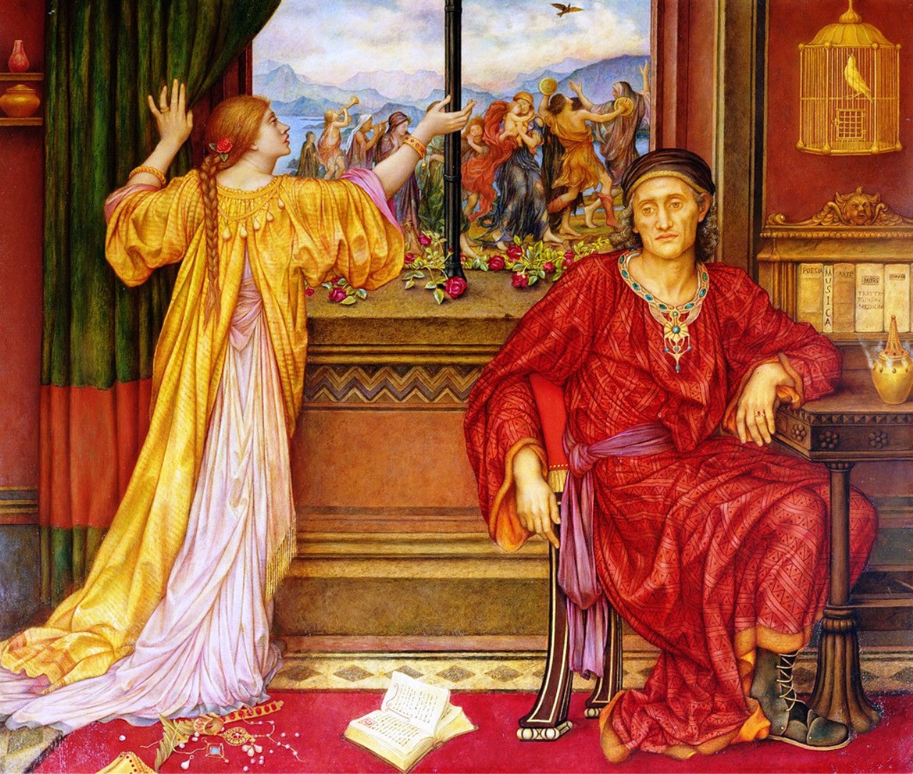 The Gilded Cage by Evelyn de Morgan,A3(16x12")Poster