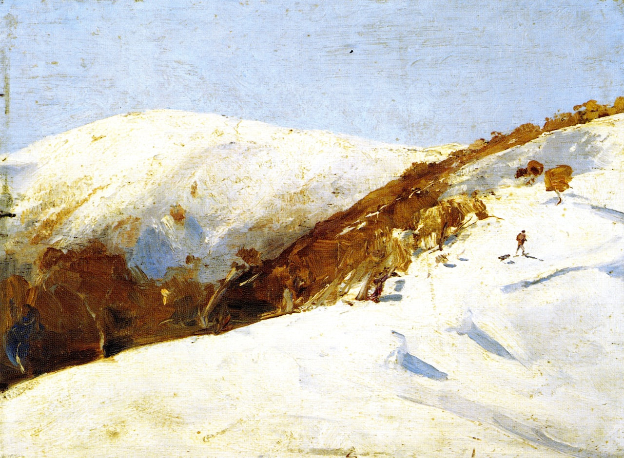 The Mailmana to Omeo, vintage artwork by Tom Roberts, 12x8" (A4) Poster