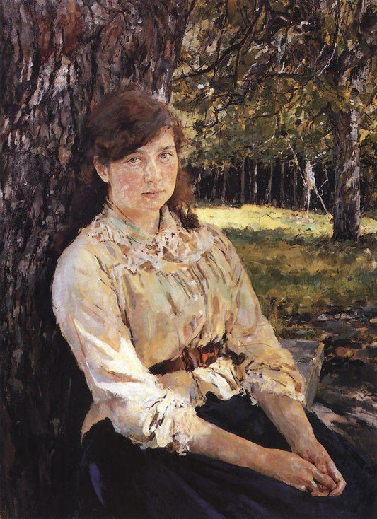 Girl in the Sunlight, vintage artwork by Valentin Serov, 12x8" (A4) Poster