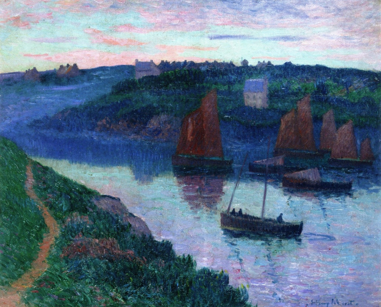 Fishing Boats in Brittany by Henry Moret,A3(16x12")Poster