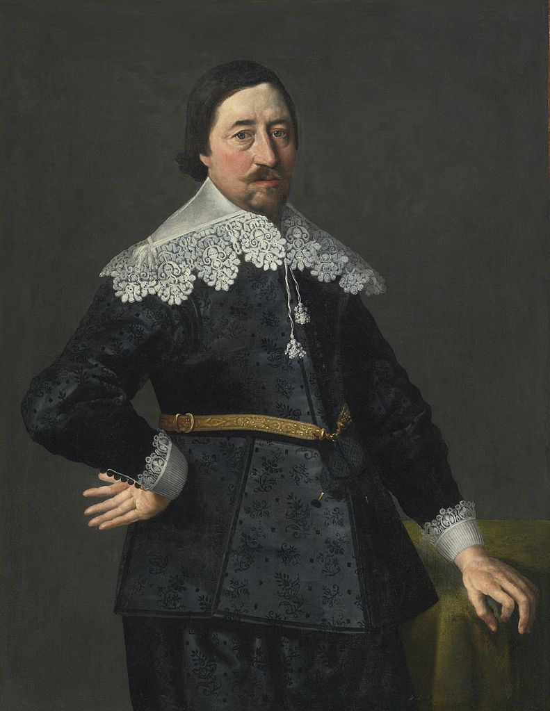 Portrait of a Gentleman, Possibly Nicholas Edgar, vintage artwork by Thomas de Keyser, 12x8" (A4) Poster