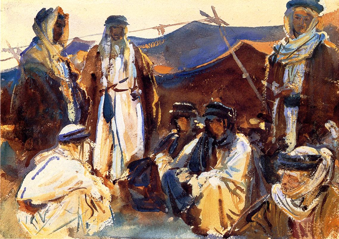 Bedouin Camp, vintage artwork by John Singer Sargent, 12x8" (A4) Poster