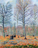 In the Wooded Marshes of Giverny, Autumn Light, vintage artwork by Blanche Hoschede-Monet, 12x8" (A4) Poster