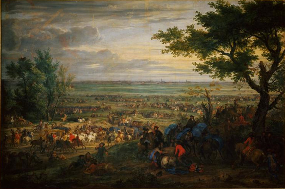 Arrival of Louis XIV at Douai, vintage artwork by Adam Frans van der Meulen, 12x8" (A4) Poster