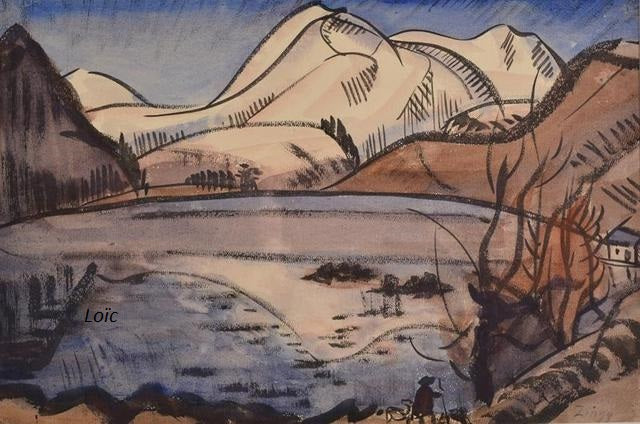 Le Lac Chambon by Jules-Emile Zingg,16x12(A3) Poster