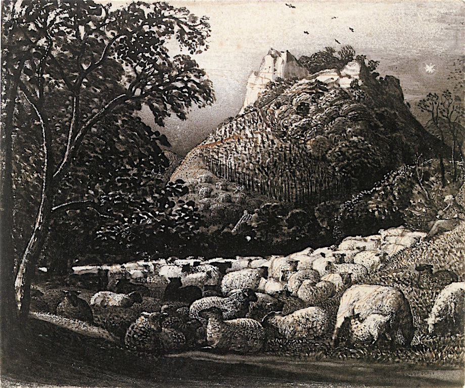 The Flock and the Star, vintage artwork by Samuel Palmer, A3 (16x12") Poster Print
