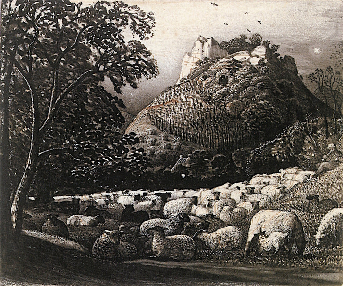 The Flock and the Star, vintage artwork by Samuel Palmer, A3 (16x12
