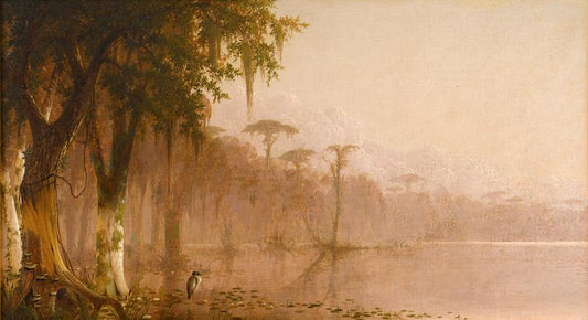 Heron on the Bayou, vintage artwork by Joseph Rusling Meeker, 12x8" (A4) Poster