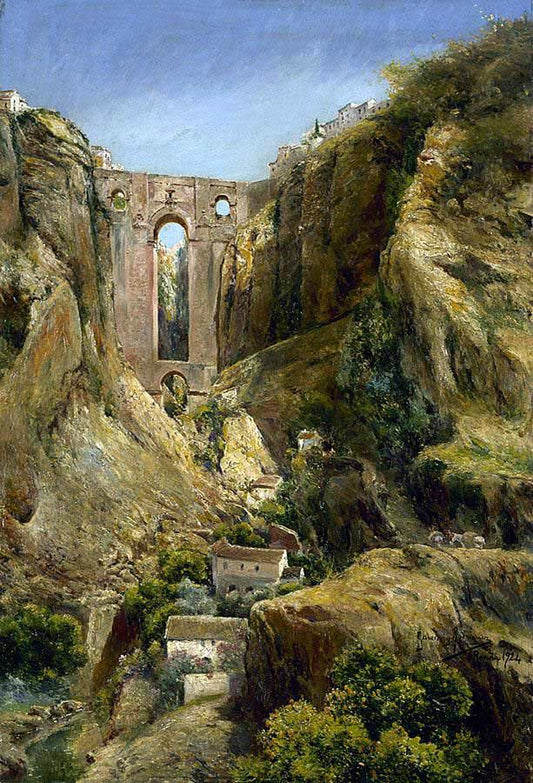 A View of the Bridge at Ronda by Manuel Garcia y Rodriguez,A3(16x12")Poster