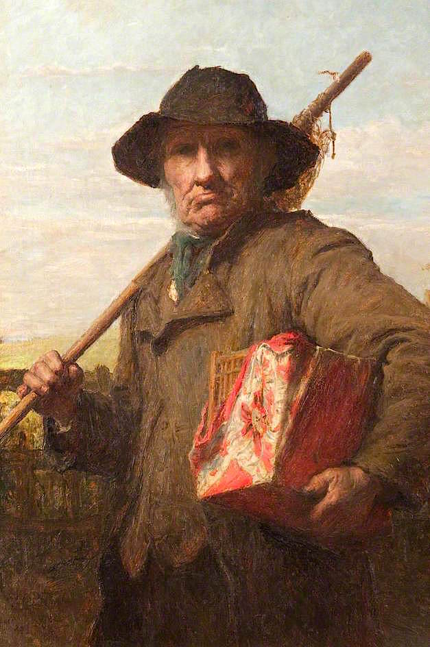 The Bird Catcher, vintage artwork by Alexander Hohenlohe Burr, 12x8" (A4) Poster