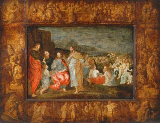 The Miracle of the Loaves and the Fish, vintage artwork by Frans Francken the Younger, 12x8" (A4) Poster