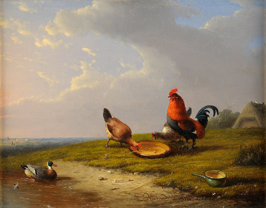 A watchful eye, vintage artwork by Francois van Severdonck, A3 (16x12") Poster Print