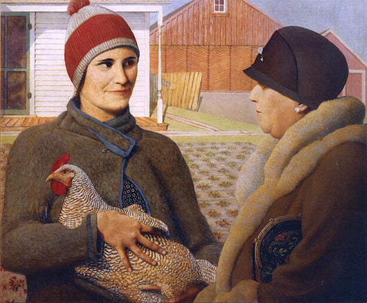 Appraisal, vintage artwork by Grant Wood, 12x8" (A4) Poster