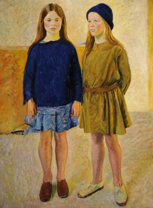 Rachael and Betty, vintage artwork by Sir William Rothenstein, 12x8" (A4) Poster