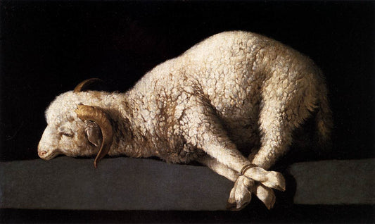 Lamb of God, vintage artwork by Francisco de Zurbarán, 12x8" (A4) Poster