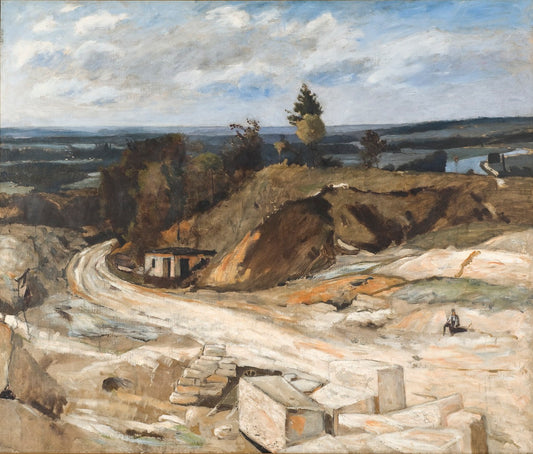Stonequarry by  the River Oise, vintage artwork by Carl Fredrik Hill, 12x8" (A4) Poster