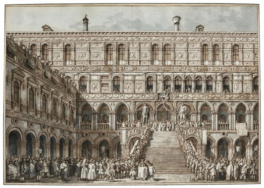 The Coronation of the Doge, vintage artwork by Canaletto, 12x8" (A4) Poster