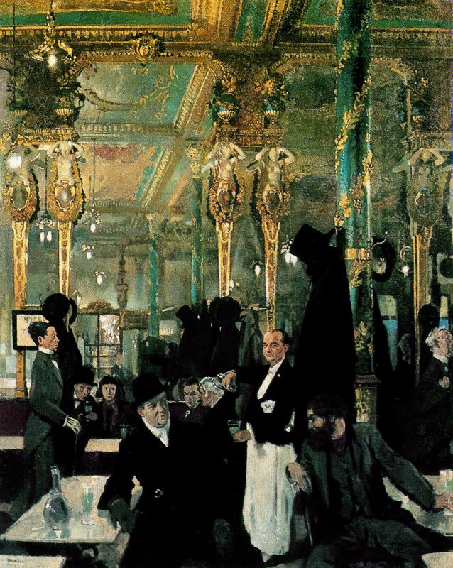 The Cafe Royal, London, vintage artwork by Sir William Orpen, R.A., R.H.A., 12x8" (A4) Poster
