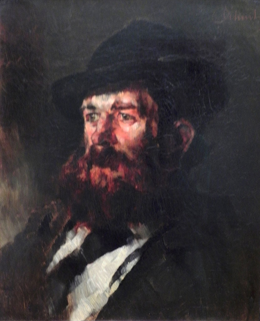 Portrait of Karl Hagemeister, vintage artwork by Carl Eduard Schuch, 12x8" (A4) Poster