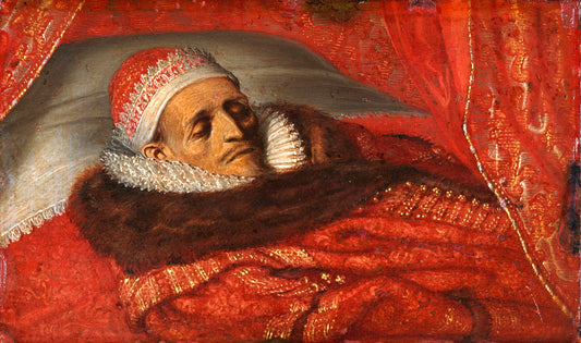 Maurice (1567-1625), Prince of Orange, Lying in State, vintage artwork by Adriaen van de Venne, 12x8" (A4) Poster
